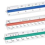 Nicunom 3 Pack Architectural Scale Ruler, 12" Triangular Architect Scale Aluminum Color-Coded Grooves Triangle Ruler for Architects, Students, Draftsman, and Engineers (Imperial)