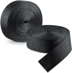 Houseables Polypropylene Webbing, 2 Inch Strapping, Polypro Strap, 2" W x 25 Yards (Two 12.5 Yard Rolls), Black, for Furniture, Upholstery, Seatbelt Material, Bags, Canoe Seat, UV Resistant Fabric