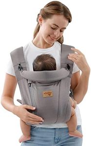 vrbabies Babytrage für Neugeborene ab Geburt Extra Weich, Bauchtrage Baby-Tragetasche Ergonomisch(Dunkelgrau - ohne Gürtel)