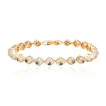 Richapex Tennis Bracelet for Women 18K Gold Plated Trendy Evil Eye Gold Bracelets Protection Lucky Gold Bracelet Jewelry with Cubic Zirconia (Gold)