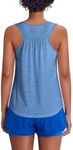 PINSPARK Workout Tank Tops for Women Sleeveless Yoga Tops Racerback Gym Shirts Loose Fit Athletic Running Tanks Blue L