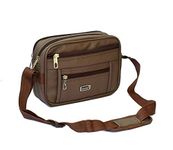 Widnes Unisex Synthetic Messenger Bag (Classic picaso, Brown)