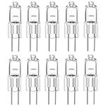 KOMUNJ 10 Pack G4 Halogen Light Bulbs 20W 12V Clear Capsule 2 Pin Lamp Bulb, for Cooker Hood, Cabinets, Table Lamps