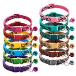 Love Dream Puppy ID Collars 12pcs Puppy Whelping Collars, Easy to Identify, Adjustable Breakaway Collars with Bell for Litter Identification Collars for Newborn Puppies Kitten (Small(7.9"-12.6"))