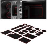 CupHolderHero fits Nissan Rogue Accessories 2014-2020 Premium Custom Interior Non-Slip Anti Dust Cup Holder Inserts, Center Console Liner Mats, Door Pocket Liners 21pc Set (Red Trim)