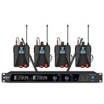 D Debra Audio PRO ER-202 UHF Dual Channel Wireless In Ear Monitor System With Transmitter and Receiver for Stage, Recording Studio, Musicians, Monitoring (4 Bodypack with Transmitter)