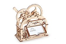 UGears 3D Self Propelled Model MECHANICAL ETUI Box Wooden Puzzle Eco Friendly DIY Craft SET | Business Card Holder for Office Desk | visiting card stand for office table | Cute Card Holder Office Gift