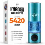 EVOLV Hydrogen Water Bottle Generator – SPE & PEM Water Ionizer 5.4PPM, Highest H2 Concentration – Portable 8oz Hydrogenated Water Bottle – Leak-Proof Hydrogen Water Machine, Easy to Use – Turquoise