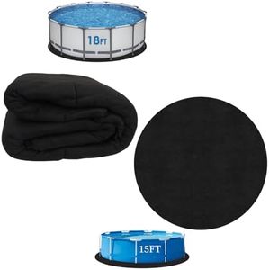 Tacsal 18'/15' Black Pool Liner Pad for Above Ground Pools - Under Pool Padding, Above Ground Pool Pad