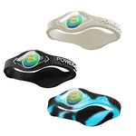 Power Balance The Original Genuine Performance Wristband, Silicone Rubber Wristbands Bracelets Sports Bracelet Wristband for Men Women,3 Pack Bangles, Safe Waterproof, Size of M+M+L