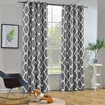 Melodieux Moroccan Fashion Room Darkening Blackout Grommet Curtains for Living Room Bedroom, 52 by 96 Inch, Grey (1 Panel)