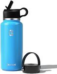 Berusd 1L Insulated Water Bottle, Leak Proof Water Bottle, Vacuum Insulated Stainless Steel Sports Water Bottle, Double Walled, Travel Cup Thermo Mug Drink Flasks,Pacific