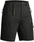 TACVASEN Mens Shorts Hiking Shorts 7 Inch Cargo Shorts for Men Summer Casual Elastic Waist Work Shorts Camping Golf Men Lightweight Shorts with 5 Zip Pocket Black,40