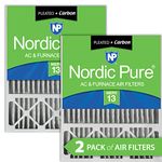 Nordic Pure 20x25x5 (4-3/8 Actual Depth) Honeywell Replacement MERV 13 Plus Carbon AC Furnace Air Filters, Box of 2