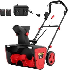 Cordless Snow Blower - 20" Battery Snow Blower with 2X 20v Batteries & Charger | Clears 20" Wide, 12" Deep Path Up to 23 Ft | 180° Rotating Chute & LED Lights for Driveways & Walkways