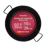 Machika Enamel Paella Pan | Paella Pan | Skillet for Paella and Rice Recipes | Perfect for Indoor & Outdoors | Easy Cleaning | Rust Proof Coating | 2 Servings | 10 inches |