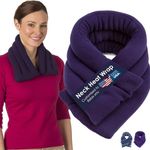 SunnyBay Microwave Heating Pad, 2.4 lbs and 26 Inches Long, Microwavable Heated Neck and Shoulder Wrap for Moist Hot or Cold Therapy, Moldable Flaxseed, Cotton and Fleece Surface, 26x6 Inches, Purple