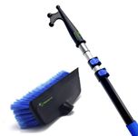 EVERSPROUT 5-to-13 Foot Boat Hook & Scrub Brush Kit (15-20 Foot Reach) | Soft-Bristle Deck Brush with Built-In Bumper Prevents Scratching | Durable Lightweight 3-Stage Extension Pole | Floating Design