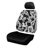 Plasticolor 008638R01 Disney Mickey Mouse Expressions Universal Fit Car Truck or SUV Sideless 3-Piece Seat Cover w/Head Rest