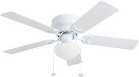 Prominence Home 80092-01 Alvina Ceiling Fan, LED Globe Light Hugger/Low Profile, 42", Farmhouse White