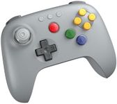 8BitDo 64 Bluetooth Controller for Analogue 3D, Switch, Switch 2, Windows, and Android (Grey)