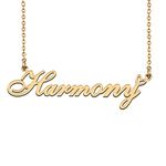 Unique Name Necklace Gold with Heart Customized Jewelry Gifts for Women Harmony