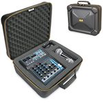 USA GEAR Audio Mixer Case - DJ Mixer Audio Bag with Customizable Foam Interior & Durable Exterior Compatible with Yamaha Mixer Mg06X, Behringer XENYX 302USB, ALPOWL Sound Board & More DJ Equipment