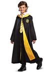 Harry Potter Hufflepuff Robe Deluxe Children's Costume Accessory, Black & Yellow, Kids Size Large (10-12)