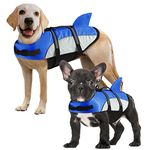 ALAGIRLS Dog Life Jacket Pet Lifesavers Swimsuits for Swimming, Shark Fin Reflective Dog Swim Flotation Life Vest with Handle for Medium Large Breeds, Dog Summer Beach Accessories, Upgraded-Blue XL