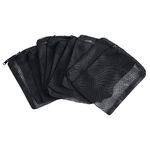 SLSON 12 Pcs Aquarium Filter Bag Nylon Media Mesh Bags Reusable Net Bags with Plastic Zipper for Fish Tank Bio Balls, Pelletized Carbon, Ammonia Remover and Ceramic Rings,Black