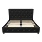 DHP Dakota Upholstered Platform Bed, Full, Black