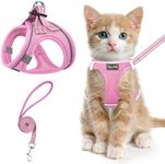 SALFSE Cat Harness and Leash for Walking Escape Proof, Adjustable Kitten Vest Harness Reflective Soft Mesh Puppy Harness for Outdoor, Comfort Fit, Easy to Control (NPink, XS)