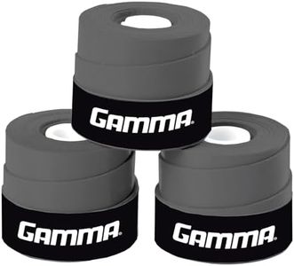 GAMMA Sports Supreme Overgrip for Tennis, Pickleball, Squash, Badminton, and Racquetball Racquets, 3-Pack, Grey