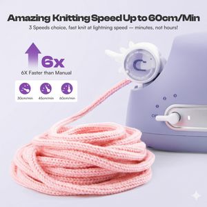 Caydo Automatic iCord Knitting Machine – Hands-Free French Knitter for DIY Crafts, Valentine’s Gift