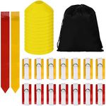 Flag Football Set, 14 Player Flag Football Belts Kit, Includes 14 Belts, 42 Flags,12 Cones and Storage Bag, Red-yellow