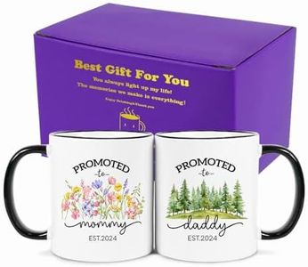 Fatbaby Promoted to Parents Mommy Daddy 2024 Mugs, New Parent Gifts for Couple,New Mom and Dad Gifts First Time 2024, Baby Announcement Coffee Mug Set, Mom and Dad Mugs