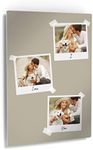 Smile Art Design Custom Photo Print Metal Print with your Photos Personalized Photo 3 Images Polaroid Photo Collage Picture Grey with I love You Quote Personalized Gift Wedding Gift - 17x11 inches