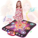 Girl Toys for 3-12 Year Old Gifts - Light Up 8 Buttons Dance Mat for Kids Age 4-8 Bluetooth Dance Pad - Kids Music Toy 8-12 Year Old Birthday Chirstmas Gifts for 3 4 5 6 7 8 9 10+ Year Old Boys Girls