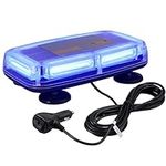 PROZOR Flashing Beacon Lights 6-COB LED with E57 Certification IP67 Waterproof Blue Emergency Lights with 7 Flash Modes Strobe Warning Lights for 12V 24V Car Vehicle Truck Trailer Caravan SUV