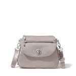 Baggallini Women's Calais Crossbody Bags 10x7 Lightweight Water-Resistant Travel Purse W/RFID Protection, Blush Shimmer, One Size