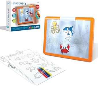 Discovery LED Tracing Tablet, 26-Piece Set with Washable Markers, Tracing & Template Sheets, Battery Powered Doodle Activity Lightboard, Kids Drawing & Sketching Portable Travel Art Set, Toy Gift