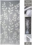 Decorative Beaded Door Curtain - Gray Branches Design, 36 x 79 Inches, Natural Bamboo Beads for Doorways, Room Dividers and Home Decor - Handcrafted, Easy to Install