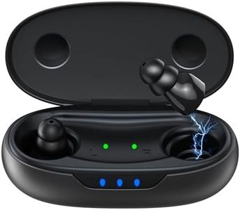 NVBOTY Supermini Hearing Aids for Seniors with Digital Chips, 80H Wireless Charging Case OTC Rechargeable Hearing Amplifiers Invisible with 16-Channel Sound Processing 3 Modes (Black)