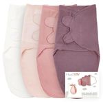 Mama Cheetah Baby Swaddle Sack, 100% Organic Cotton Swaddle Blanket 4-Pack, Adjustable Swaddling Sleep Sacks, Easy Swaddles for Girl 0-3 Month, Baby Essentials