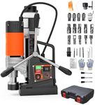 GarveeTech Mag Drill Press, 1850W 2" Boring Diameter, 2922Lbf Power Portable Magnetic Drill, 810 PRM, Variable Speed with Reversible, with 10Pcs Drill Bits 3Pcs Twist Drill and 1Pcs Plastic Box