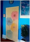 Beaded String Bamboo Wood Beaded Curtain-90 Strands-78 (6.5 ft) High-Bohemian Door Beads-Flowers (Flowers)