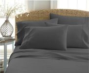 King Size Sheets Luxurious Soft Egyptian Cotton 4-Piece Sheet Set for King Size (76 x 80") Mattress Fits Upto 7-9" Pockets Depth, 500 Thread Count (Solid, Elephant Grey)