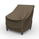 Budge NeverWet Hillside Oval Patio Table Cover, Premium Outdoor Waterproof Patio Furniture Covers, Medium, Black and Tan Weave