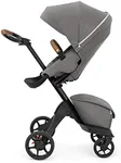 Stokke Xplory X, Modern Grey - Luxury Stroller - Adjustable for Both Baby & Parents’ Comfort - Padding, Harness & Reflective Zipper for Added Safety - Folds in One Step