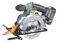 Genesis GLCS2055A 20V Cordless Lithium-Ion Battery-Powered 5 1/2" Circular Saw with Built-in Laser Guide, Electric Brake, 18T Carbide-Tipped Blade, Rip Guide, Battery, Charger, and Blade Wrench, Grey